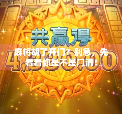 麻将胡了开门？别急，先看看你是不是门清！