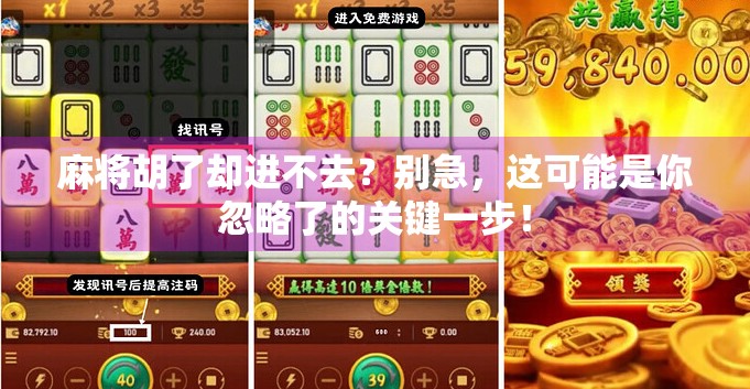 麻将胡了却进不去？别急，这可能是你忽略了的关键一步！