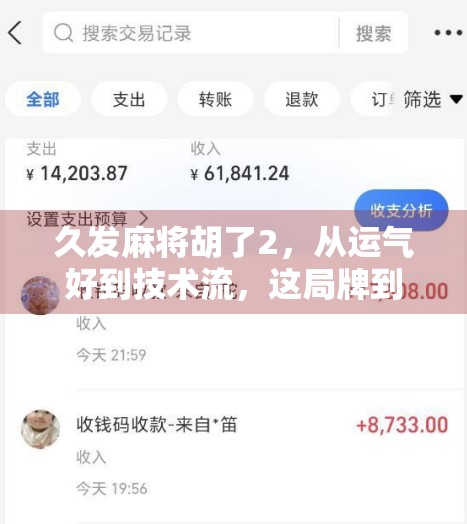 久发麻将胡了2,从运气好到技术流,这局牌到底赢在哪儿?